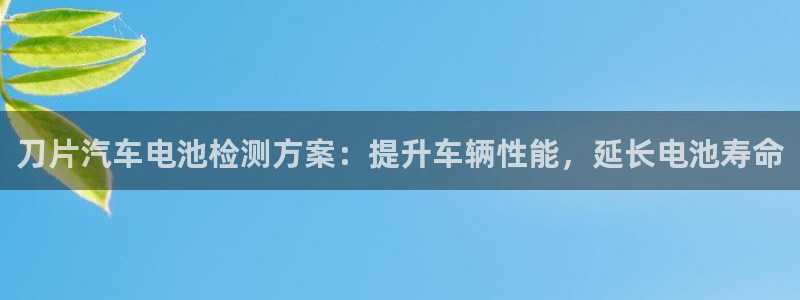 优发国际手机客户端下载官网：刀片汽车电池检测方案：提升车辆性能，延长电池寿命