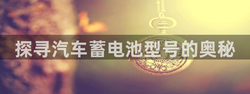 优发国际网站多少：探寻汽车蓄电池型号的奥秘