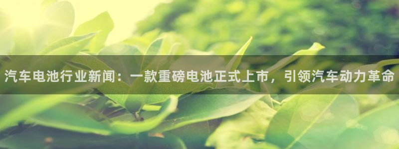 优发国际平台APP：汽车电池行业新闻：一款重磅电池正式上市，引领汽车动力革命