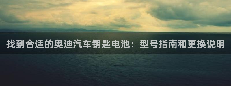 优发国际网站178：找到合适的奥迪汽车钥匙电池：型号指南和更换说明